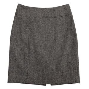 Banana Republic Skirt Womens 8 Pencil Gray Tweed Wool Blend Herringbone Back Zip
